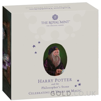 2023 Proof 2oz 25th Anniversary of Harry Potter Silver Coin Dumbledore Boxed