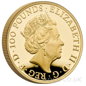 2021 Proof 1oz Griffin of Edward III Gold Coin Queen's Beasts Boxed