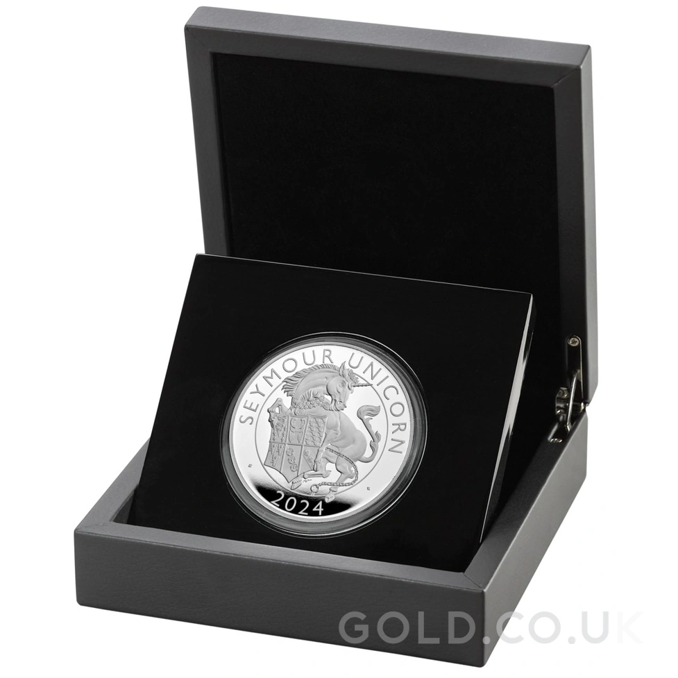 2024 Seymour Unicorn Silver Coin Tudor Beasts 5oz Proof Boxed
