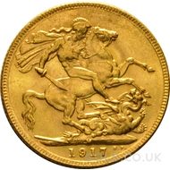1917 Gold Sovereign Coin George V (M)