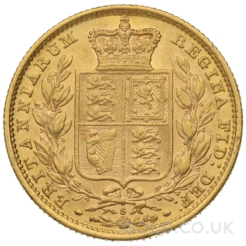 1885 Gold Sovereign Coin Queen Victoria Young Head Shield Back Sydney
