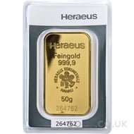 50g Heraeus Gold Bar