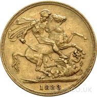 1883 Gold Sovereign Coin Victoria (S)