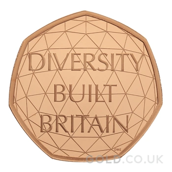 2020 Celebrating Diversity Fifty Pence 50p Proof Gold Coin Boxed