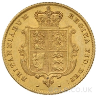 1851 Gold Half Sovereign Coin Victoria Shield Back