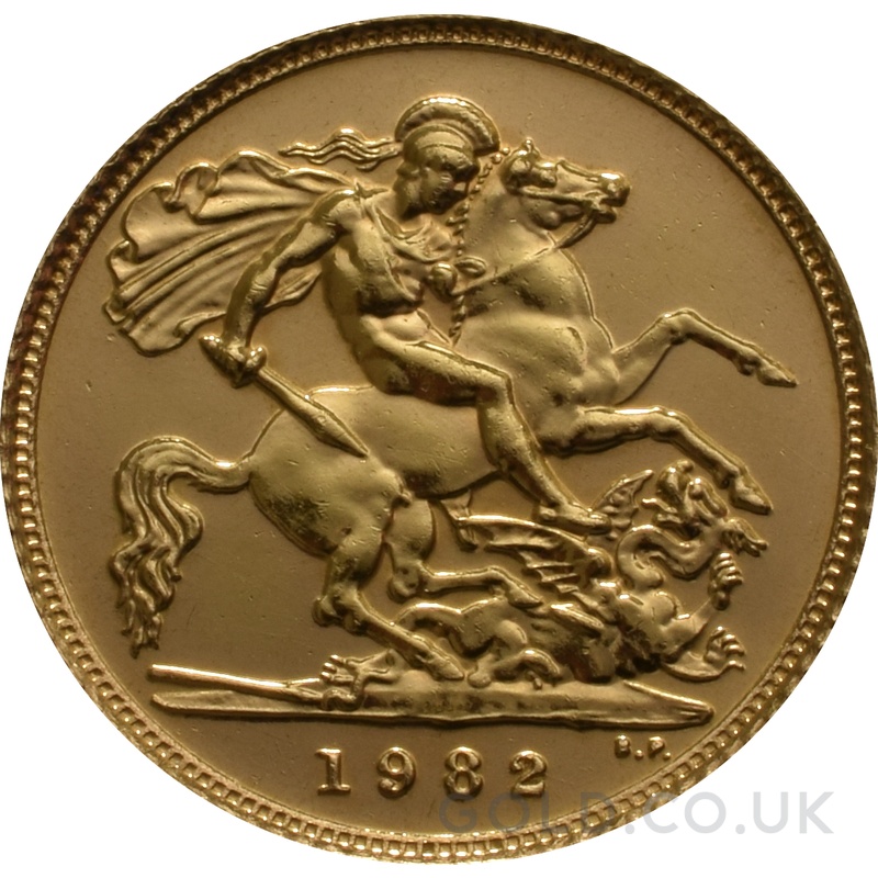 1982 Gold Half Sovereign Elizabeth II Decimal Head