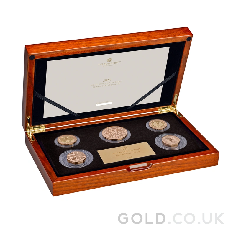 The 2023 United Kingdom Gold Proof Commemorative Coin Set Boxed