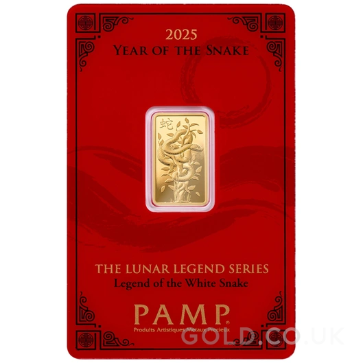 5g Gold Bar 2025 Year of the Snake PAMP