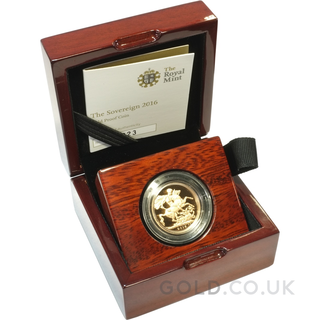 2016 Proof Gold Sovereign Butler Effigy Boxed