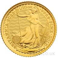 Tenth Ounce Gold Queen Elizabeth II Britannia Coin (2023)