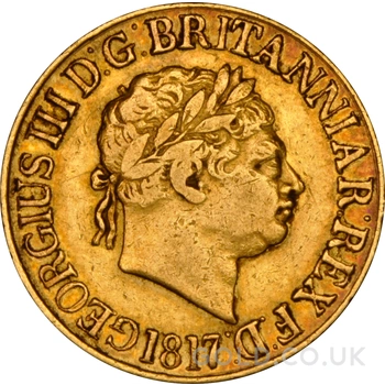 1817 Gold Sovereign Coin George III NGC XF