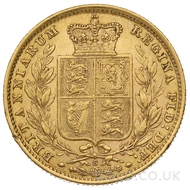 1884 Gold Sovereign Coin Shield Back Victoria (S)