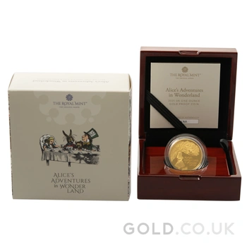 2021 1/4oz Alice's Adventures in Wonderland Proof Gold Coin Boxed