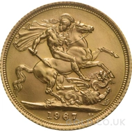 1967 Elizabeth II Young Head Gold Sovereign
