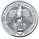 Silver Falcon of the Plantagenets Tube of 10 x 2oz (2019)