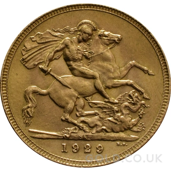 1929 Gold Sovereign Coin George V SA