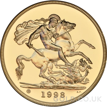 1998 Gold £5 Coin Brilliant Uncirculated Boxed