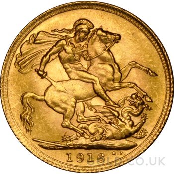 1916 Gold Sovereign Coin George V NGC MS63