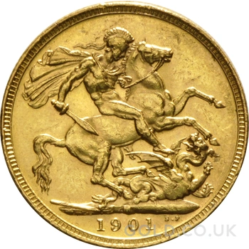 1901 Gold Sovereign Coin Queen Victoria Old Head Melbourne