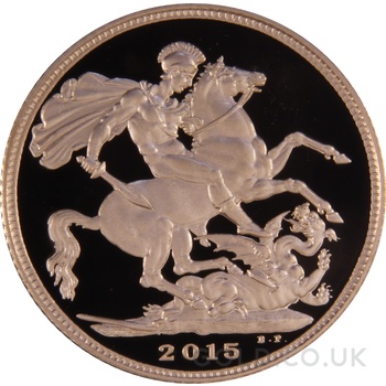 2015 Proof Gold Sovereign 4th Portrait Boxed