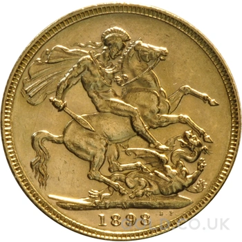 1898 Gold Sovereign Coin Queen Victoria Old Head Melbourne