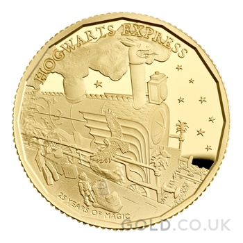 2022 Proof 1/4oz 25th Anniversary of Harry Potter Gold Coin The Hogwarts Express Boxed