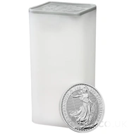 Tube of 25 Britannia One Ounce Silver Coins (2025)