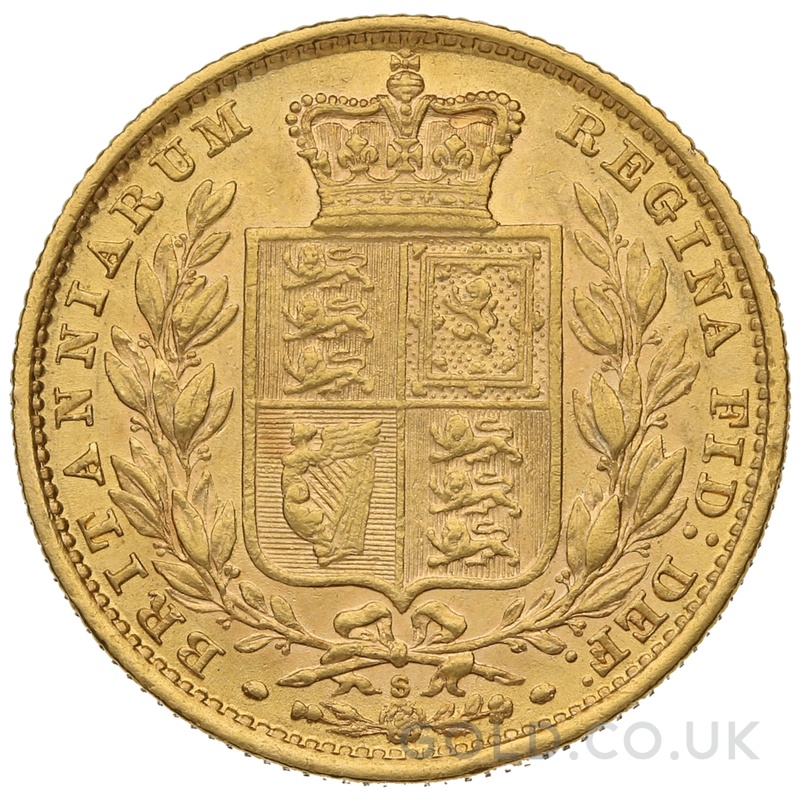 1885 Gold Sovereign Coin Queen Victoria Young Head Shield Back Sydney