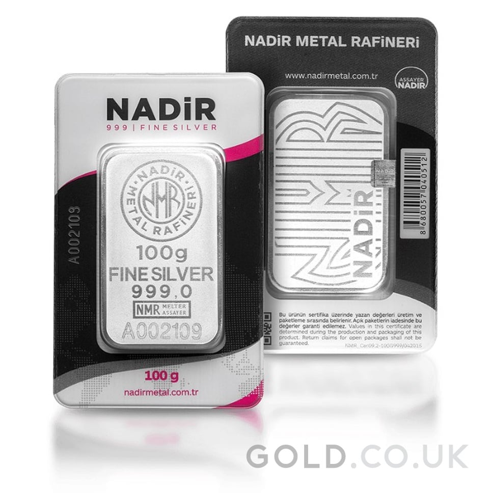 100g Silver Bar Nadir
