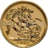 2003 Elizabeth II Fourth Head Gold Half Sovereign