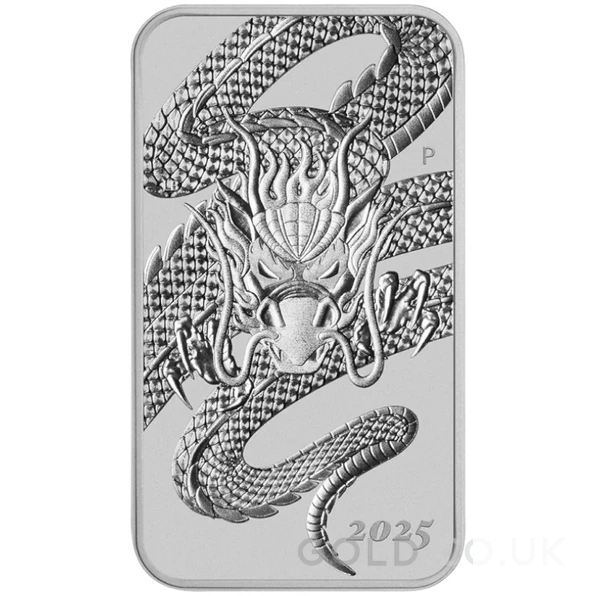 2025 Perth Mint 1oz Dragon Rectangular Silver Bar (Coin)