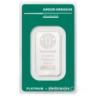1oz Argor Heraeus Platinum Bar