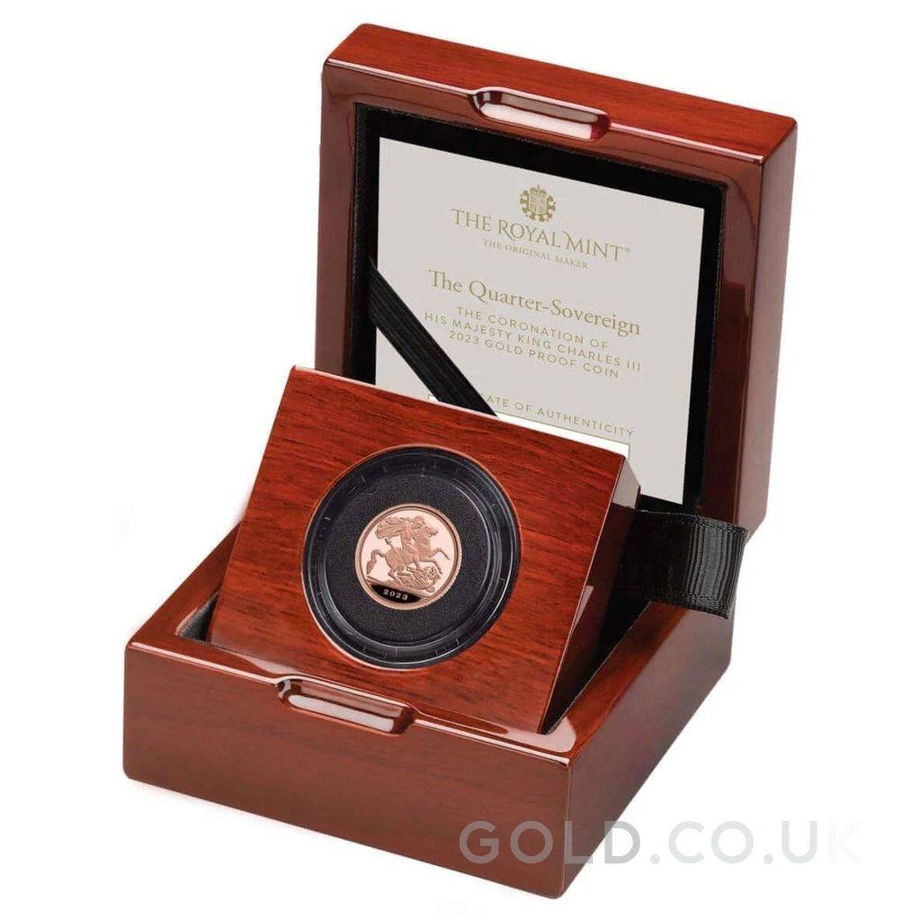 2023 King Charles III Coronation Quarter Sovereign Gold Proof Coin Boxed