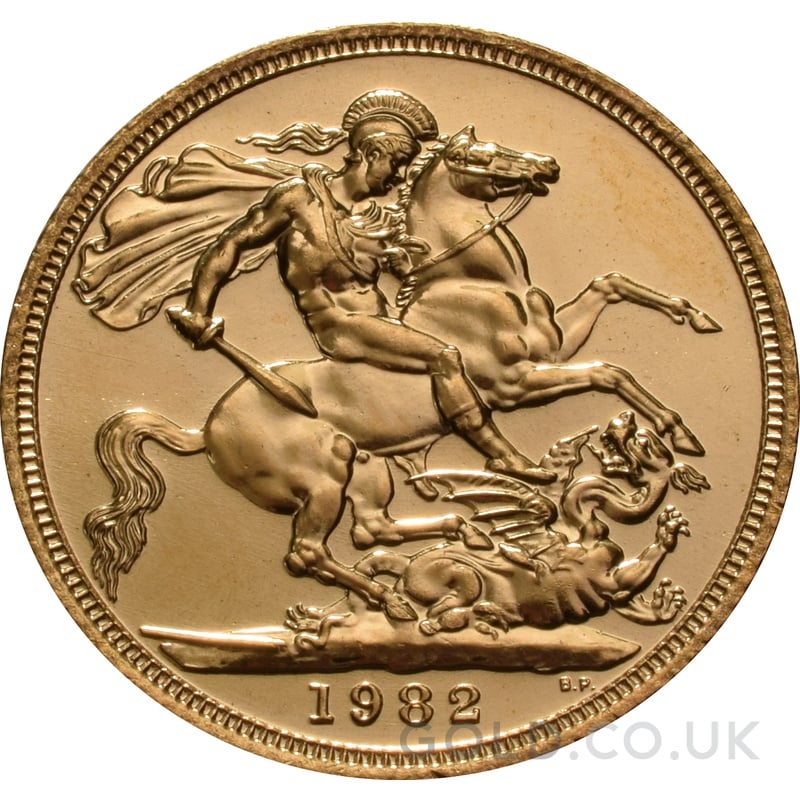 1982 Gold Sovereign Coin Elizabeth II Decimal Portrait