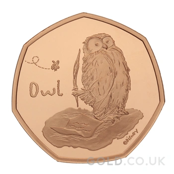 2021 Proof 50p Gold Coin Owl Boxed