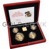 Gold Proof Sovereign Four Coin Boxed Set (1999)