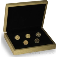 5 x Gold Sovereign Portrait Set Gift Boxed