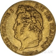 20 French Francs - Louis-Philippe Laureate Head - A (1844)
