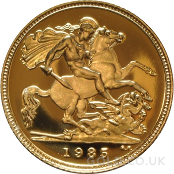1985 Proof Gold Half Sovereign Boxed