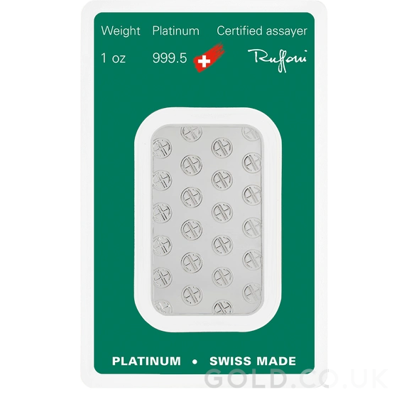 1oz Platinum Bar Argor Heraeus