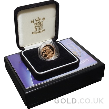 2003 Proof Gold Sovereign Boxed