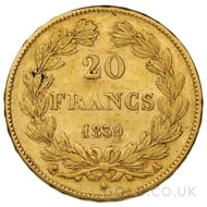 20 French Francs - Louis-Philippe Laureate Head - A (1839)
