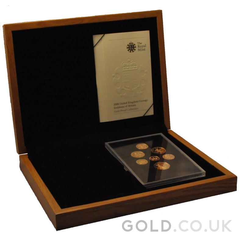 2008 UK Coinage Emblems Gold Proof Collection Boxed