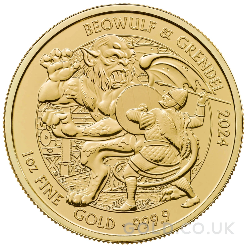 2024 Beowulf & Grendel Myths & Legends 1oz Gold Coin