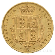 1873 Gold Half Sovereign Coin Victoria Shield Back