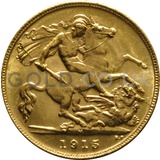 1915 George V Gold Half Sovereign (Melbourne Mint)