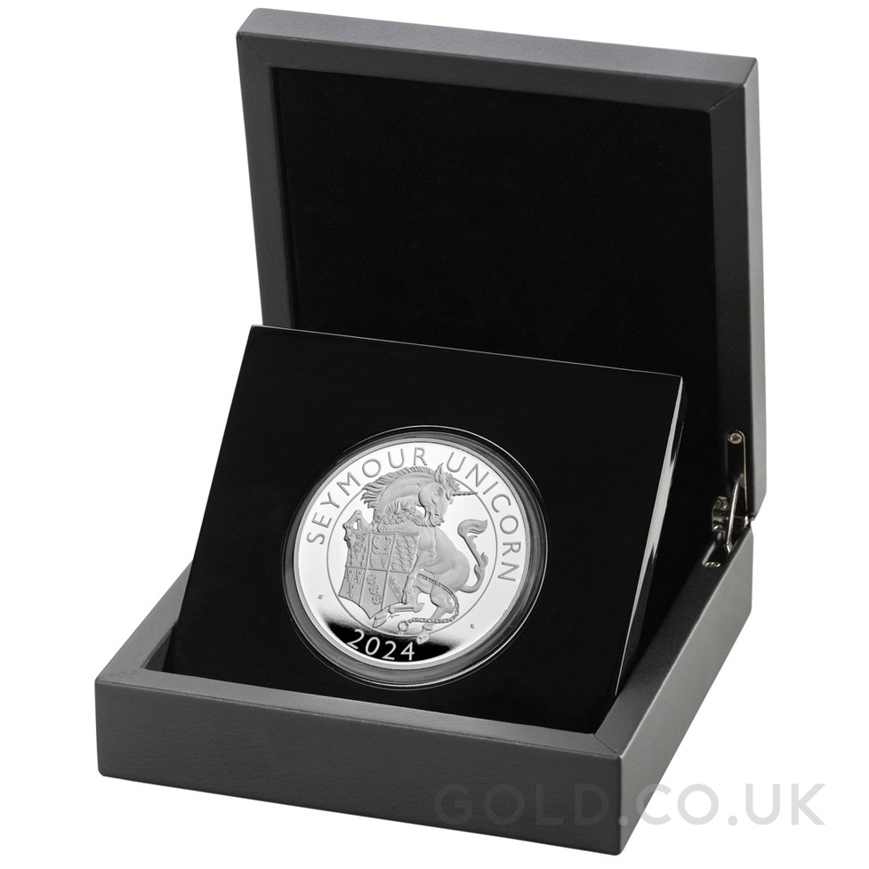 2024 Seymour Unicorn Silver Coin Tudor Beasts 5oz Proof Boxed