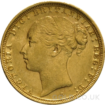 1887 Gold Sovereign Coin Queen Victoria Young Head Sydney
