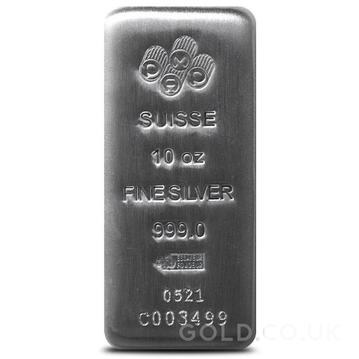 10oz Silver Bar PAMP Cast