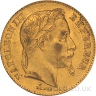 20 French Francs - Napoleon III Laureate Head - BB PCGS MS62 (1866)